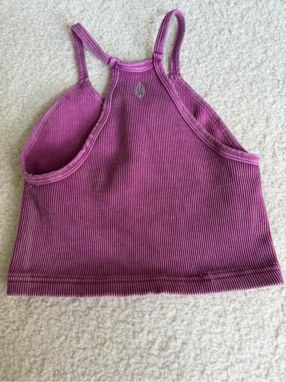 Free People Happiness Runs Long Crop Tank M/L medium large Purple - Picture 3 of 3